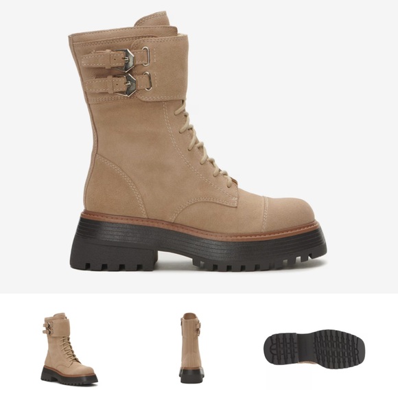 Vince Camuto  Monchia Double Buckle Combat Boot - Picture 4 of 5